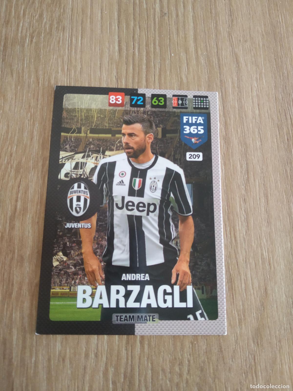 Cromos de F&uacute;tbol: 209 BARZAGLI JUVENTUS CROMO FUTBOL PANINI ADRENALYN 16-17 FIFA 365 2016-2017