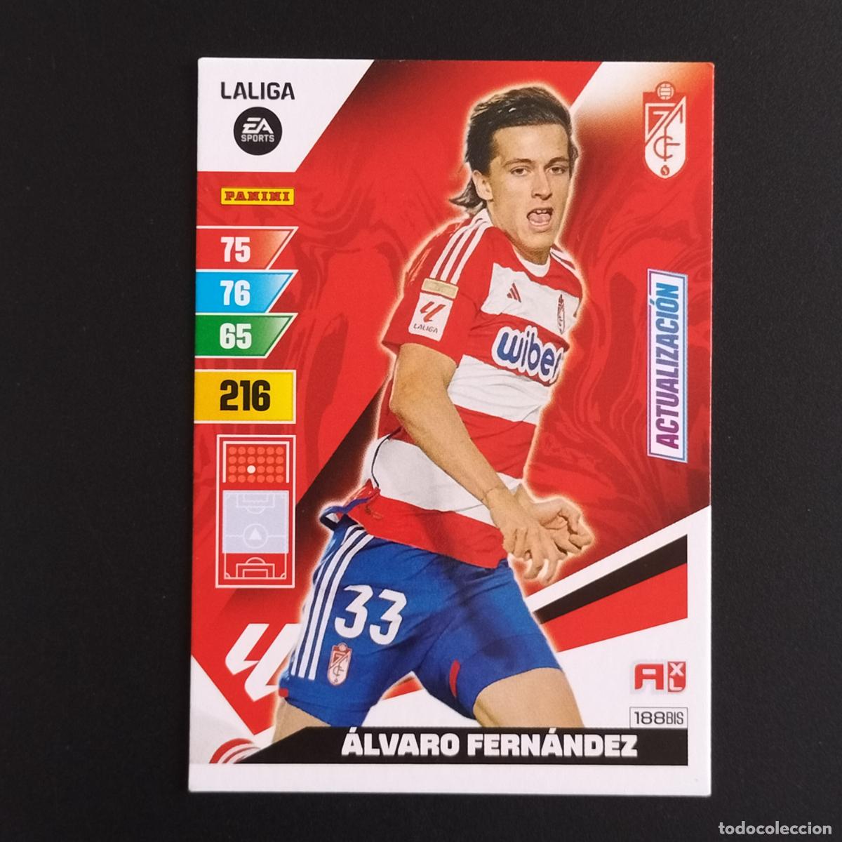 Cromos de F&uacute;tbol: 188 BIS ALVARO FERNANDEZ CARRERAS ACTUALIZACION GRANADA ADRENALYN LALIGA CARD 2023 2024 23 24 PANINI