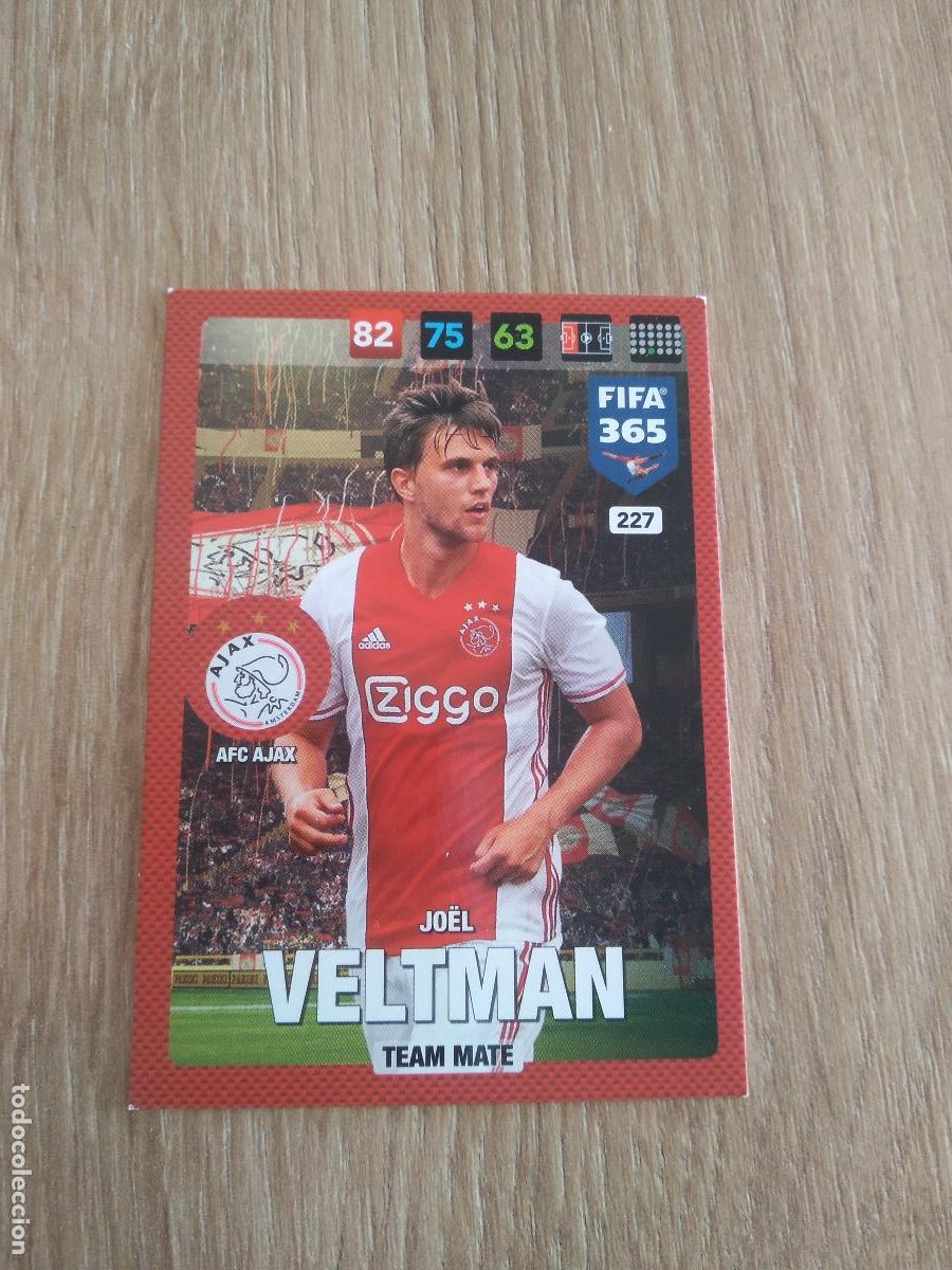 Cromos de F&uacute;tbol: 227 JOEL VELTMAN AJAX CROMO FUTBOL PANINI ADRENALYN 16-17 FIFA 365 2016-2017