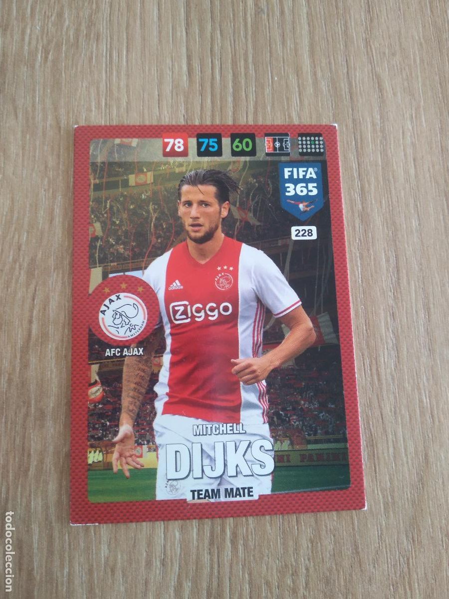 Cromos de F&uacute;tbol: 228 MITCHELL DIJKS AJAX CROMO FUTBOL PANINI ADRENALYN 16-17 FIFA 365 2016-2017
