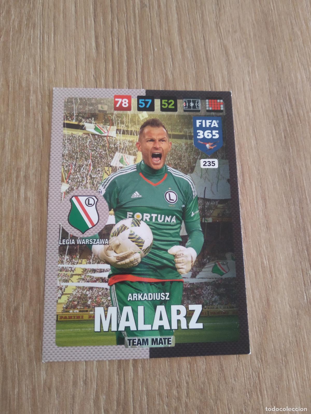 Cromos de F&uacute;tbol: 235 ARKADIUSZ MALARZ LEGIA WARSZAWA CROMO FUTBOL PANINI ADRENALYN 16-17 FIFA 365 2016-2017