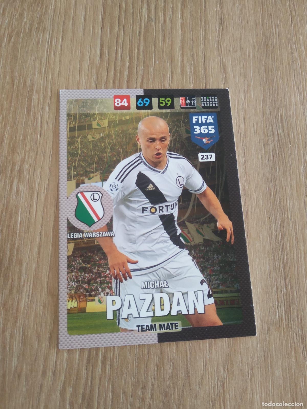 Cromos de F&uacute;tbol: 237 MICHAL PAZDAN LEGIA WARSZAWA CROMO FUTBOL PANINI ADRENALYN 16-17 FIFA 365 2016-2017