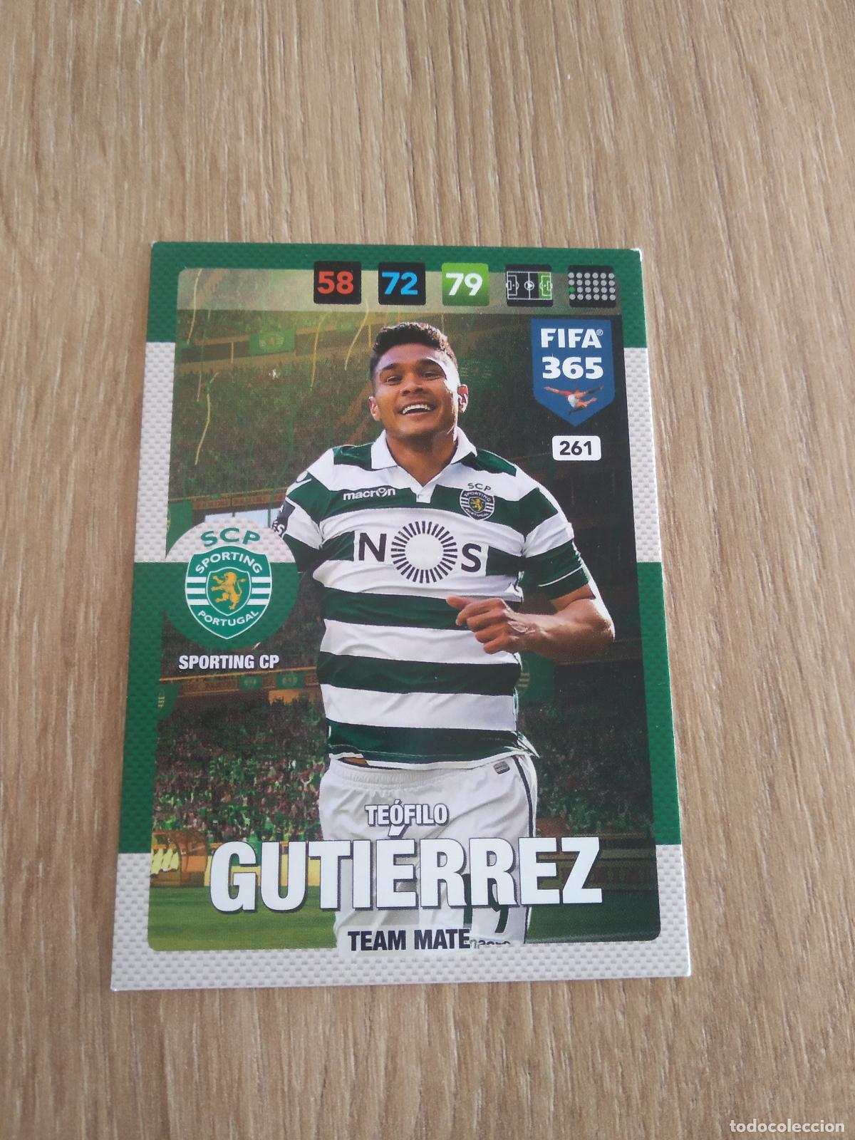 Football Stickers: 261 TEOFILO GUTIERREZ SPORTING PORTUGAL CROMO FUTBOL PANINI ADRENALYN 16-17 FIFA 365 2016-2017