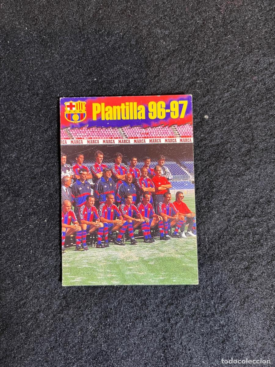 Cromos de F&uacute;tbol: Cromo Plantilla FC Barcelona 1996 1997 Megacracks Panini Ronaldo Guardiola Figo