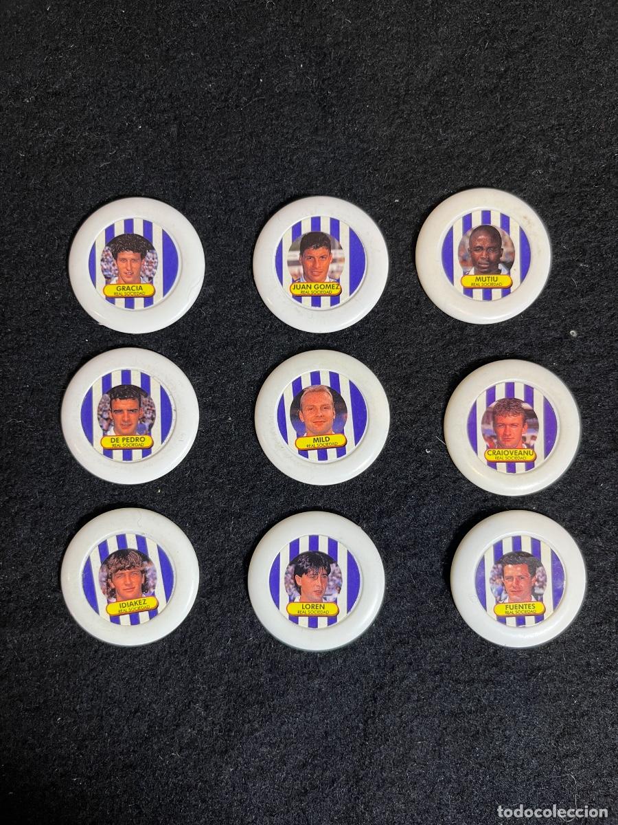 Cromos de F&uacute;tbol: Lote 9 Foot Stars Real Sociedad 1996 1997 Mod Paat Chapas Futbol Vintage