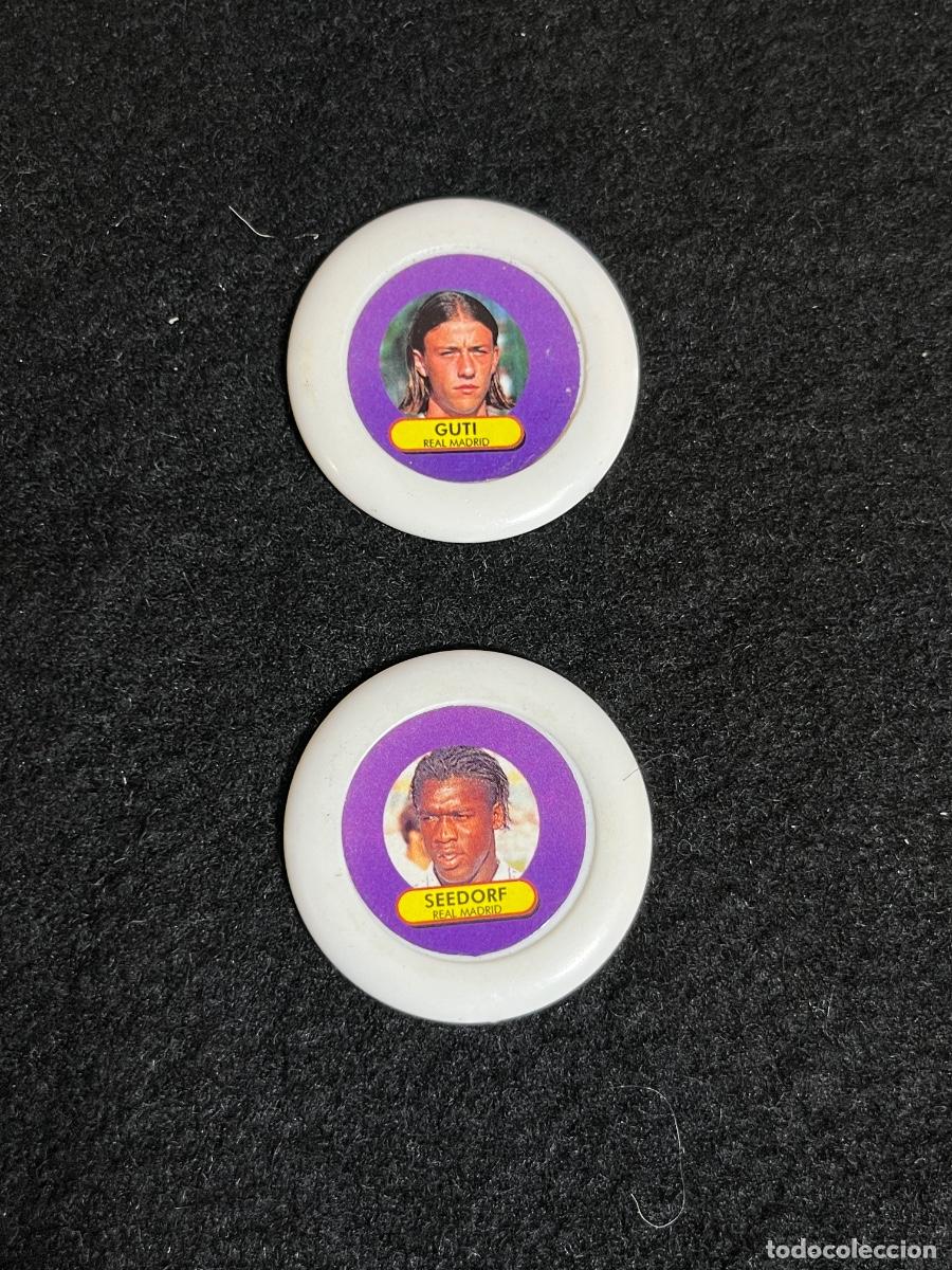 Cromos de F&uacute;tbol: Lote Chapas Foot Stars Real Madrid 1996 1997 Guti Seedorf Futbol Vintage