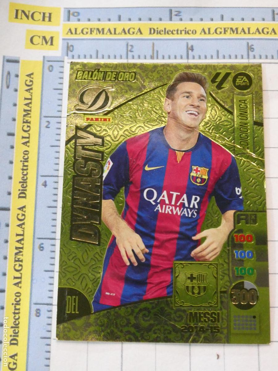 Cromos de F&uacute;tbol: CROMO TRADING CARD ADRENALYN 2024 2025. F&Uacute;TBOL CLUB BARCELONA MESSI EDICION &Uacute;NICA BAL&Oacute;N ORO