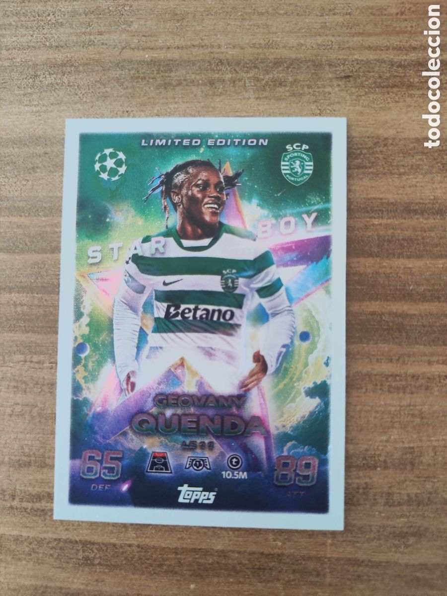 Cromos de Futebol: Match attax 25 26 champions league L&iacute;mited Edition LE11 Sporting Portugal Quenda