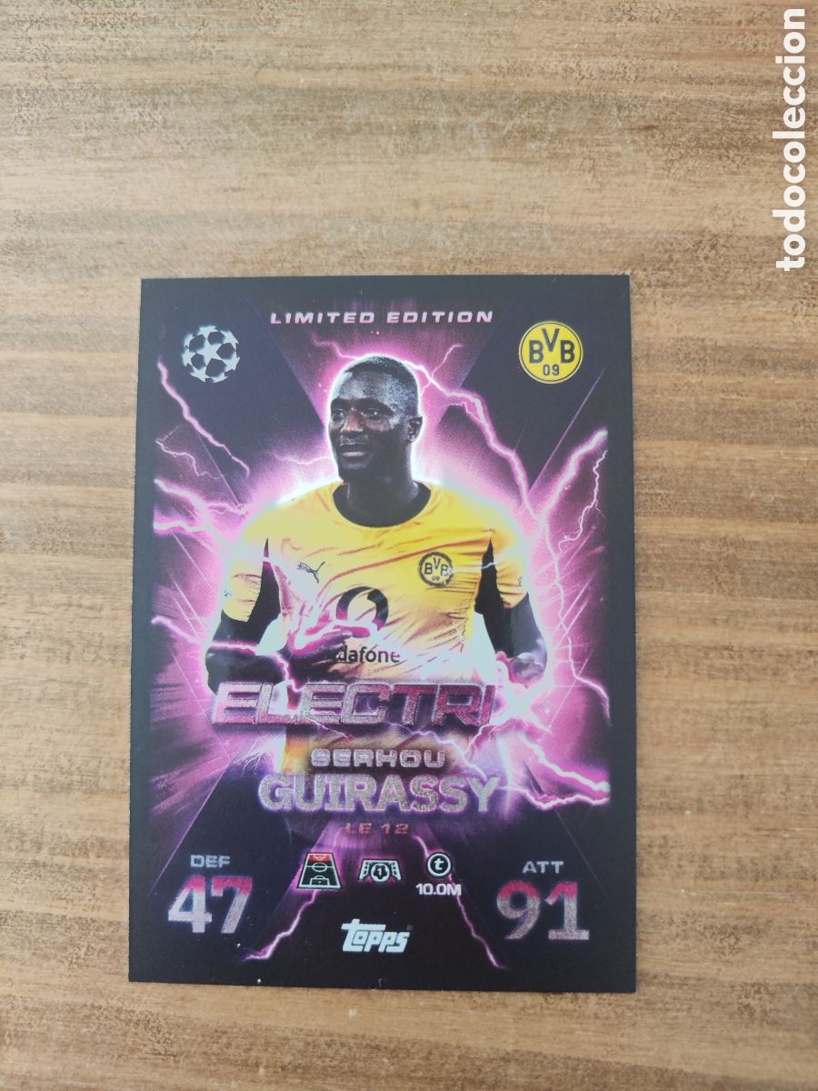 Cromos de Futebol: Match attax 25 26 extra champions league L&iacute;mited Edition electrix LE12 Borussia Dortmund Guirassy
