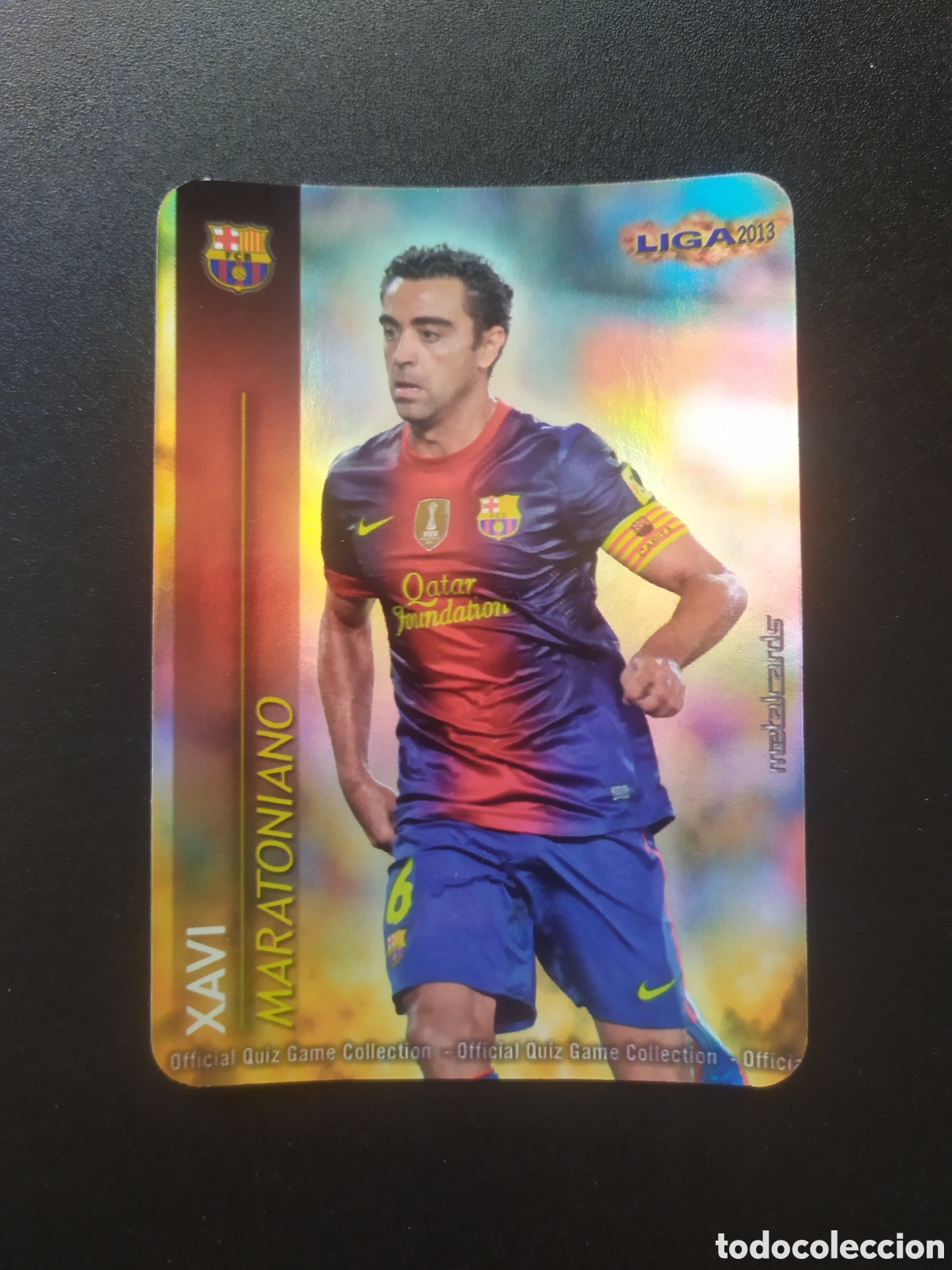 Cromos de F&uacute;tbol: Mundicromo fichas Liga 2012 2013 12 13 Xavi maratoniano brillo liso edici&oacute;n limitada Barcelona