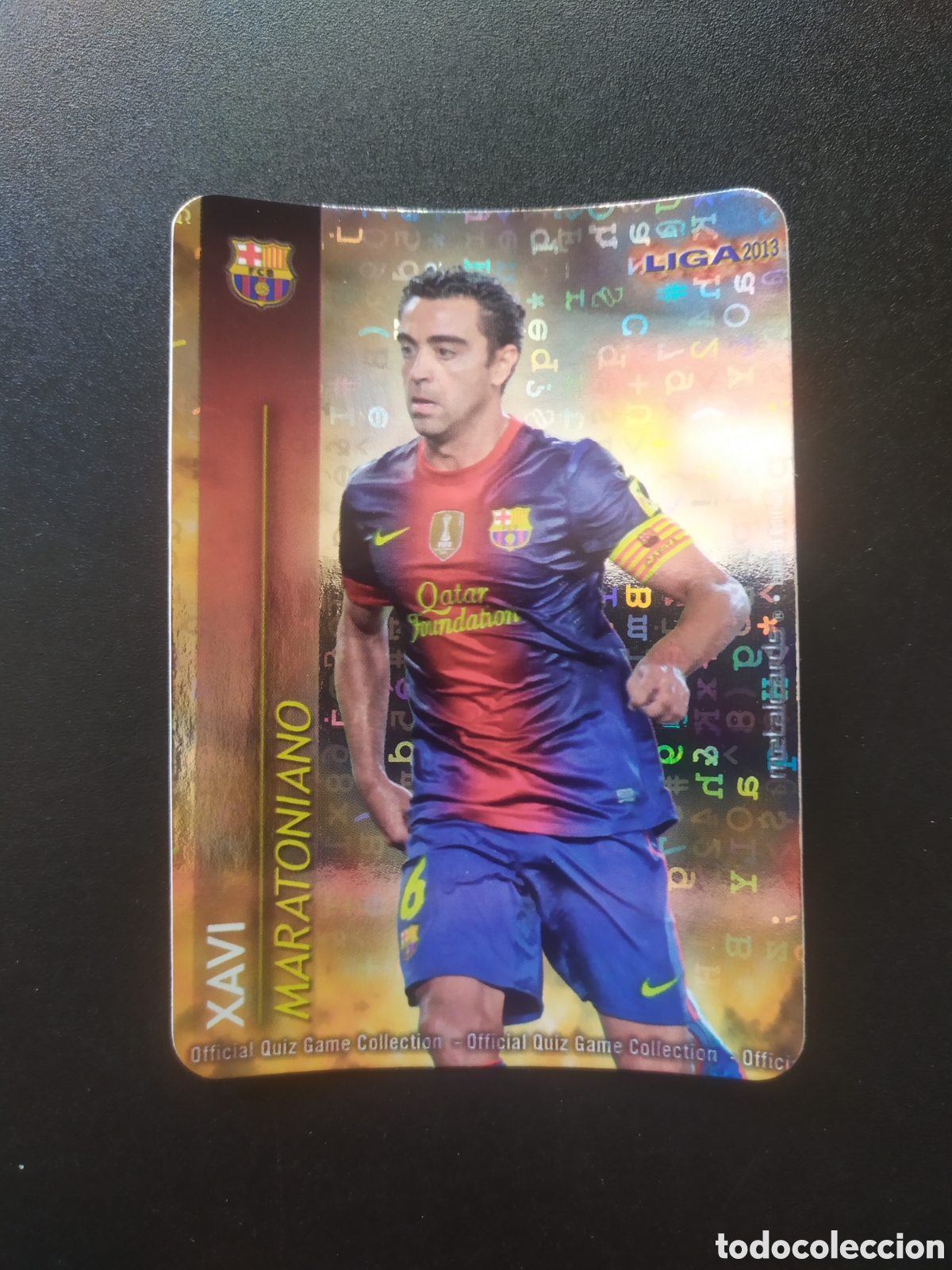 Cromos de F&uacute;tbol: Mundicromo fichas Liga 2012 2013 12 13 Xavi maratoniano brillo letras edici&oacute;n limitada Barcelona