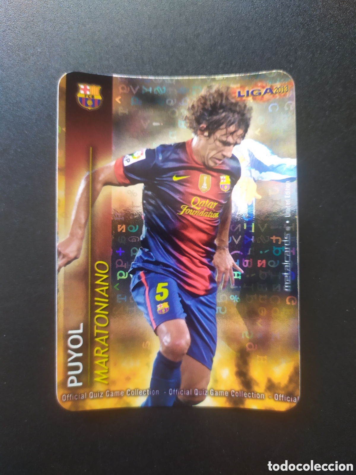 Cromos de F&uacute;tbol: Mundicromo fichas Liga 2012 2013 12 13 Puyol maratoniano brillo letras edici&oacute;n limitada Barcelona
