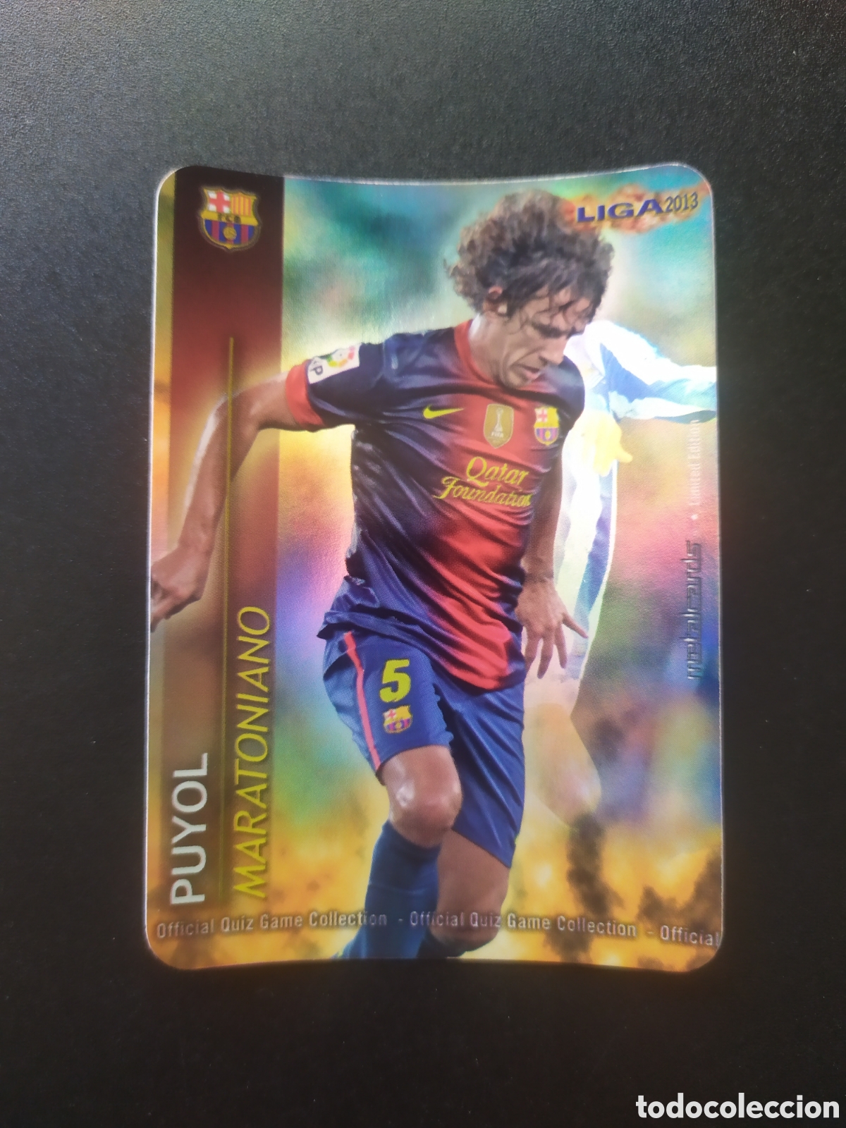 Cromos de F&uacute;tbol: Mundicromo fichas Liga 2012 2013 12 13 Puyol maratoniano brillo liso edici&oacute;n limitada Barcelona
