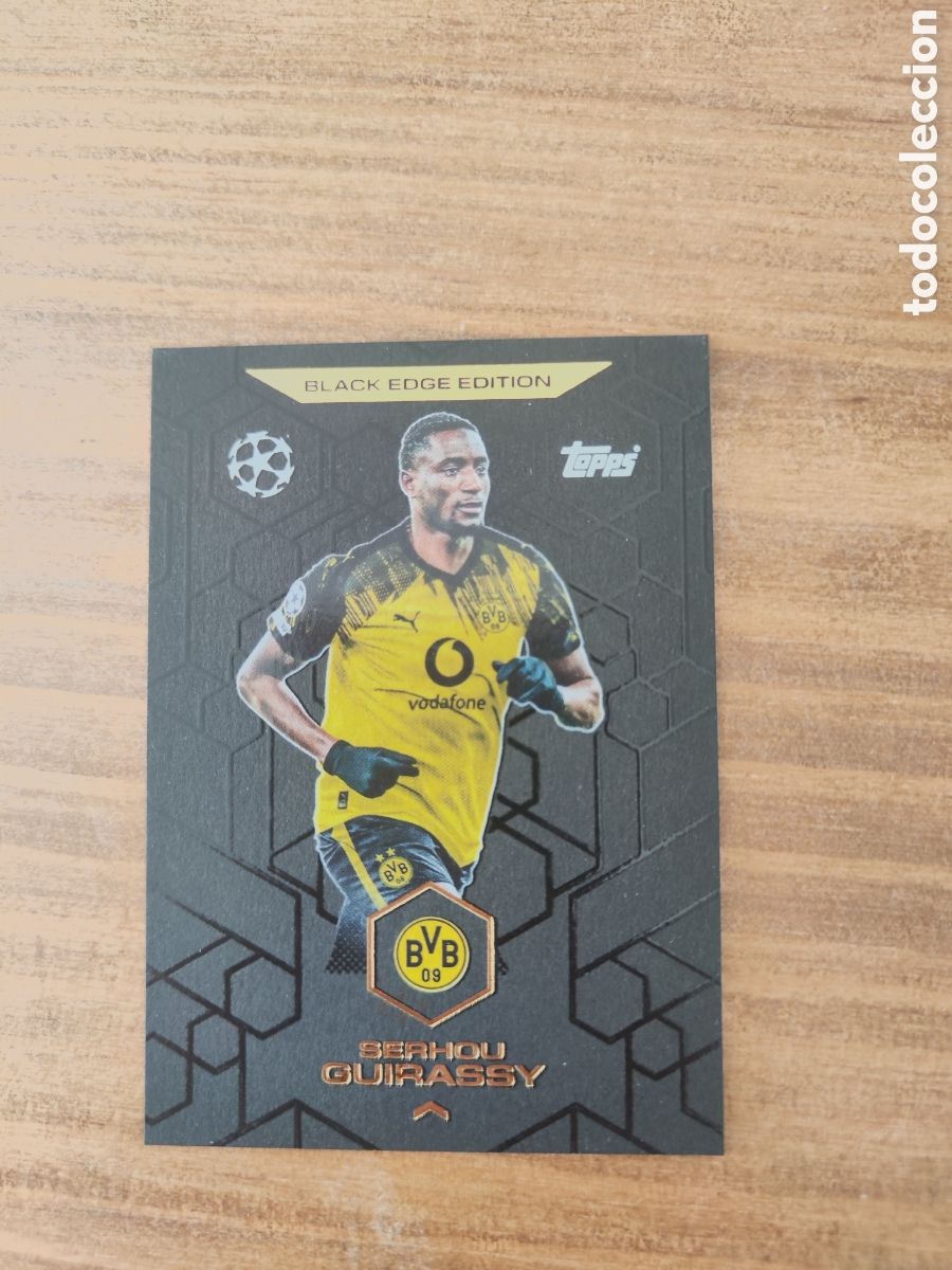 Cromos de F&uacute;tbol: Match attax 25 26 extra champions league Black Edge Edition BE7 Borussia Dortmund Guirassy