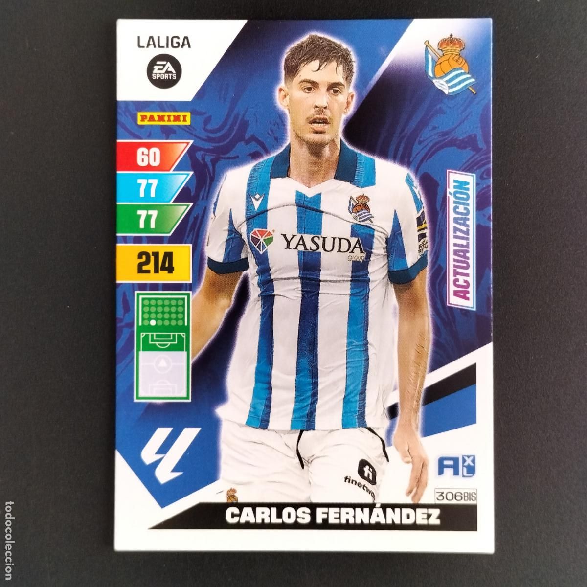 Football Stickers: 306 BIS CARLOS FERNANDEZ ACTUALIZACION REAL SOCIEDAD ADRENALYN XL LALIGA CARD 2023 2024 23 24 PANINI