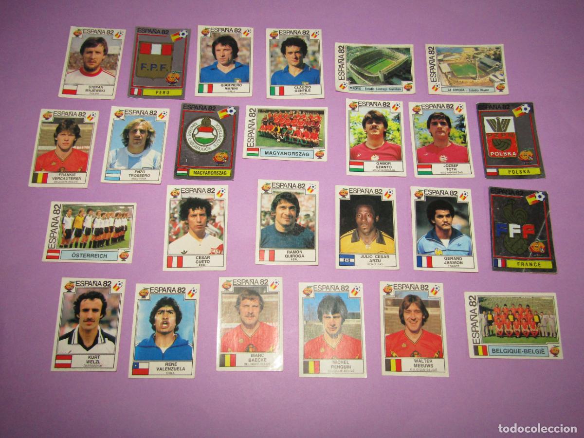 Cromos de F&uacute;tbol: Antiguo Lote de 25 Cromos Diferentes del &Aacute;lbum ESPA&Ntilde;A 82 de PANINI