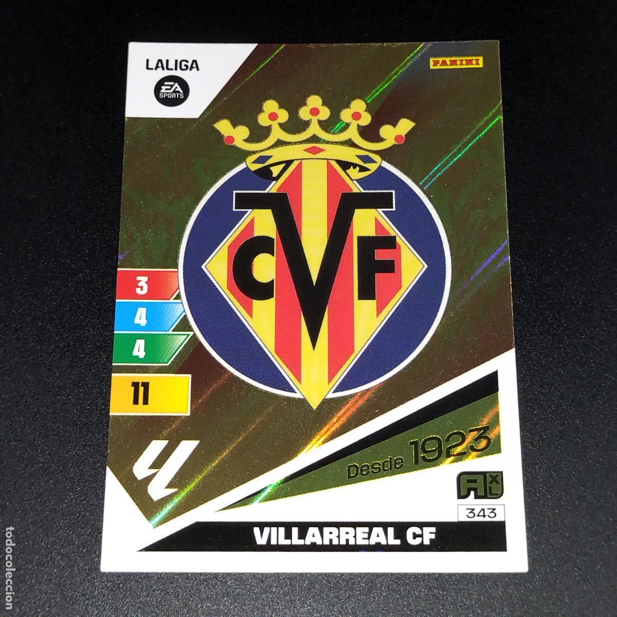 Cromos de F&uacute;tbol: 343 ESCUDO LOGO VILLARREAL CROMOS ADRENALYN XL LALIGA CARD 2023 2024 23 24 PANINI