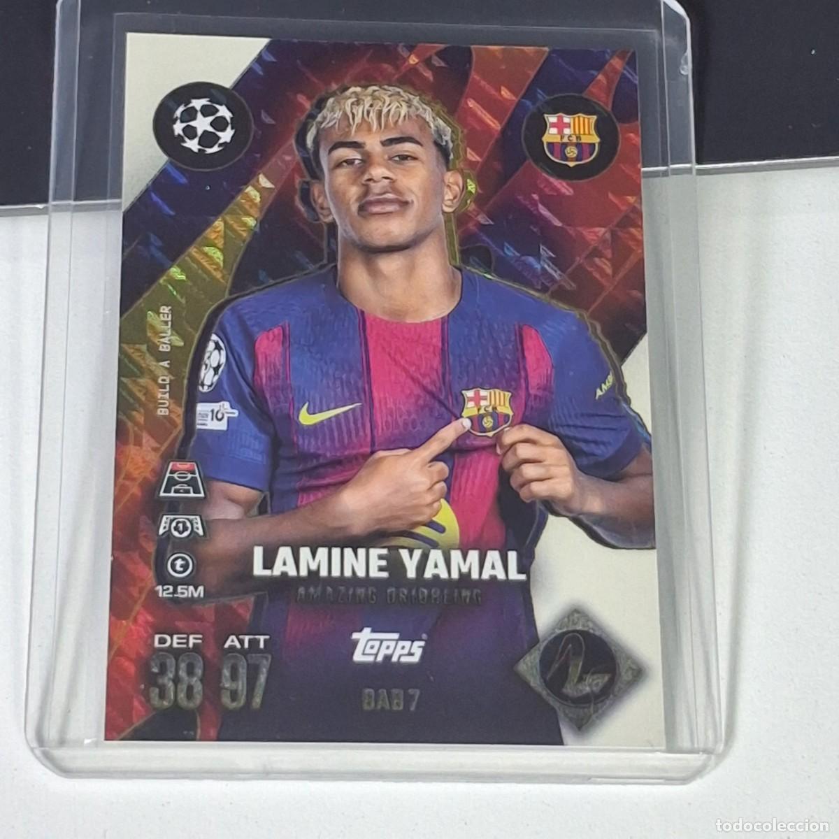 Fu&szlig;ball-Sticker: C1 BAB7 LAMINE YAMAL BUILD A BALLER BARCELONA BAR&Ccedil;A MATCH ATTAX CHAMPIONS LEAGUE 2025-26 EXTRA TOPPS