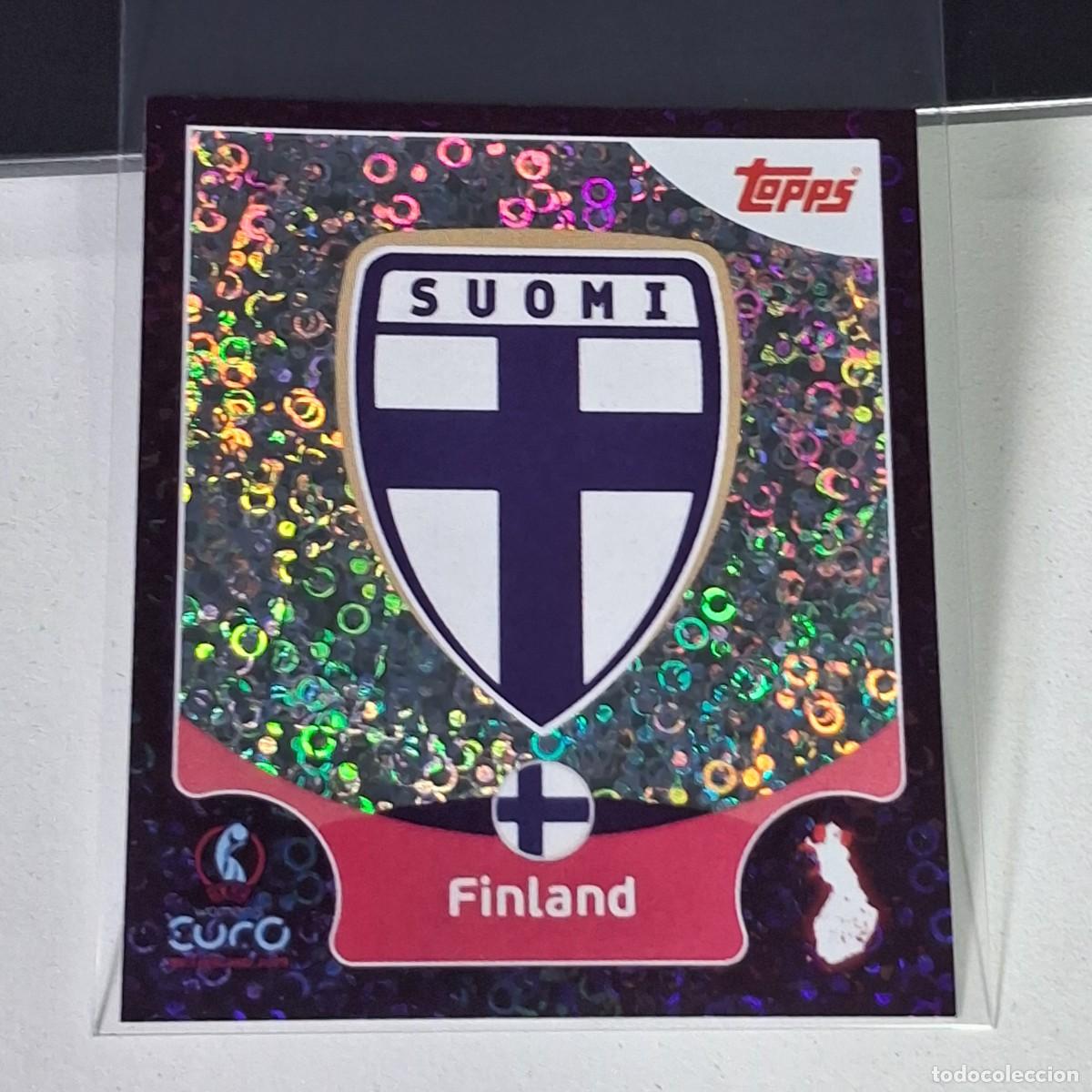 Fu&szlig;ball-Sticker: B4 15 LOGO BADGE ESCUDO FINLAND FINLANDIA SWITZERLAND 2025 UEFA WOMEN&acute;S EURO SUIZA TOPPS STICKERS