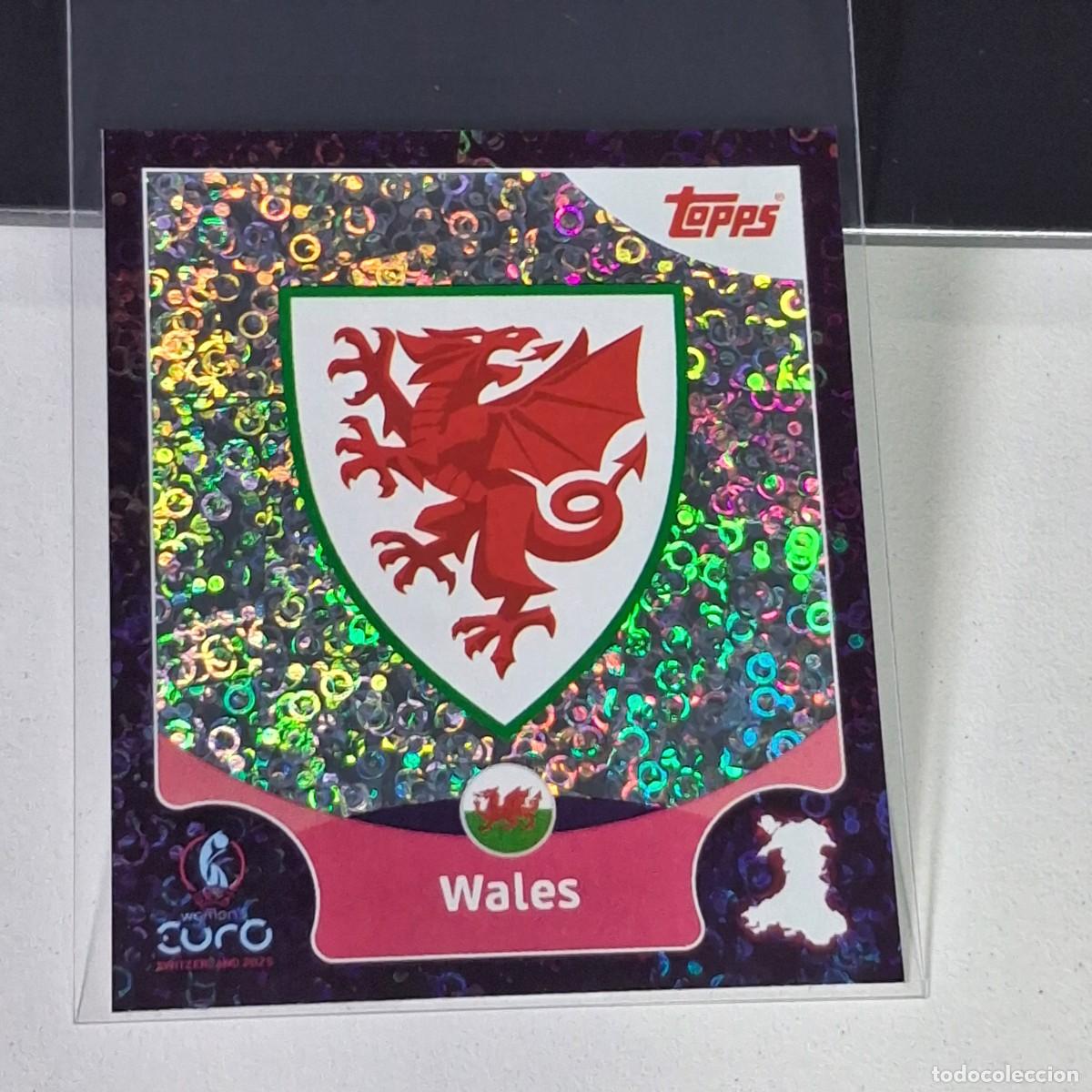 Fu&szlig;ball-Sticker: B4 20 LOGO BADGE ESCUDO WALES PAIS DE GALES SWITZERLAND 2025 UEFA WOMEN&acute;S EURO SUIZA TOPPS STICKERS