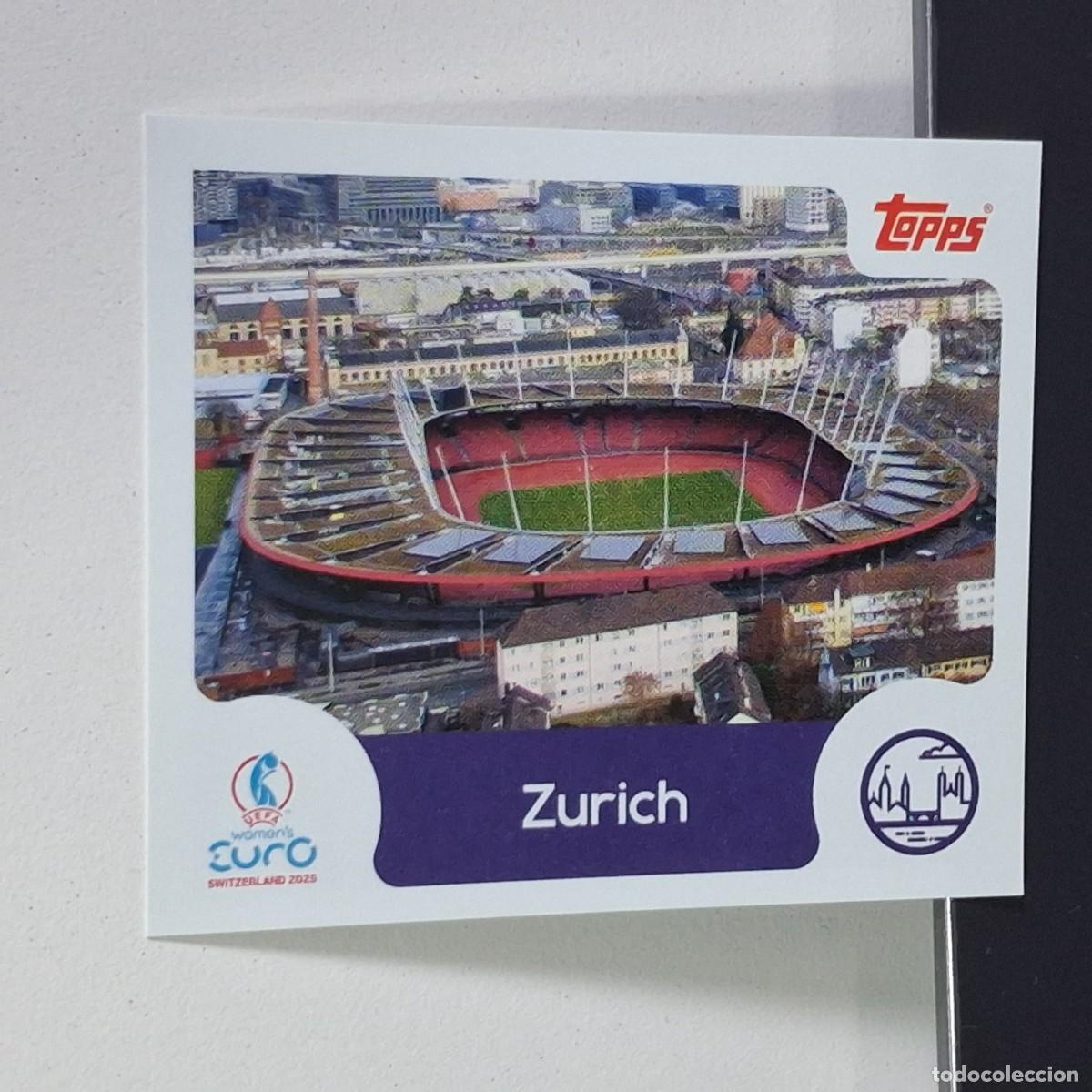 Fu&szlig;ball-Sticker: B4 24 ESTADIO ZURICH ZURIQUE STADIUM SWITZERLAND 2025 UEFA WOMEN&acute;S EURO SUIZA TOPPS STICKERS