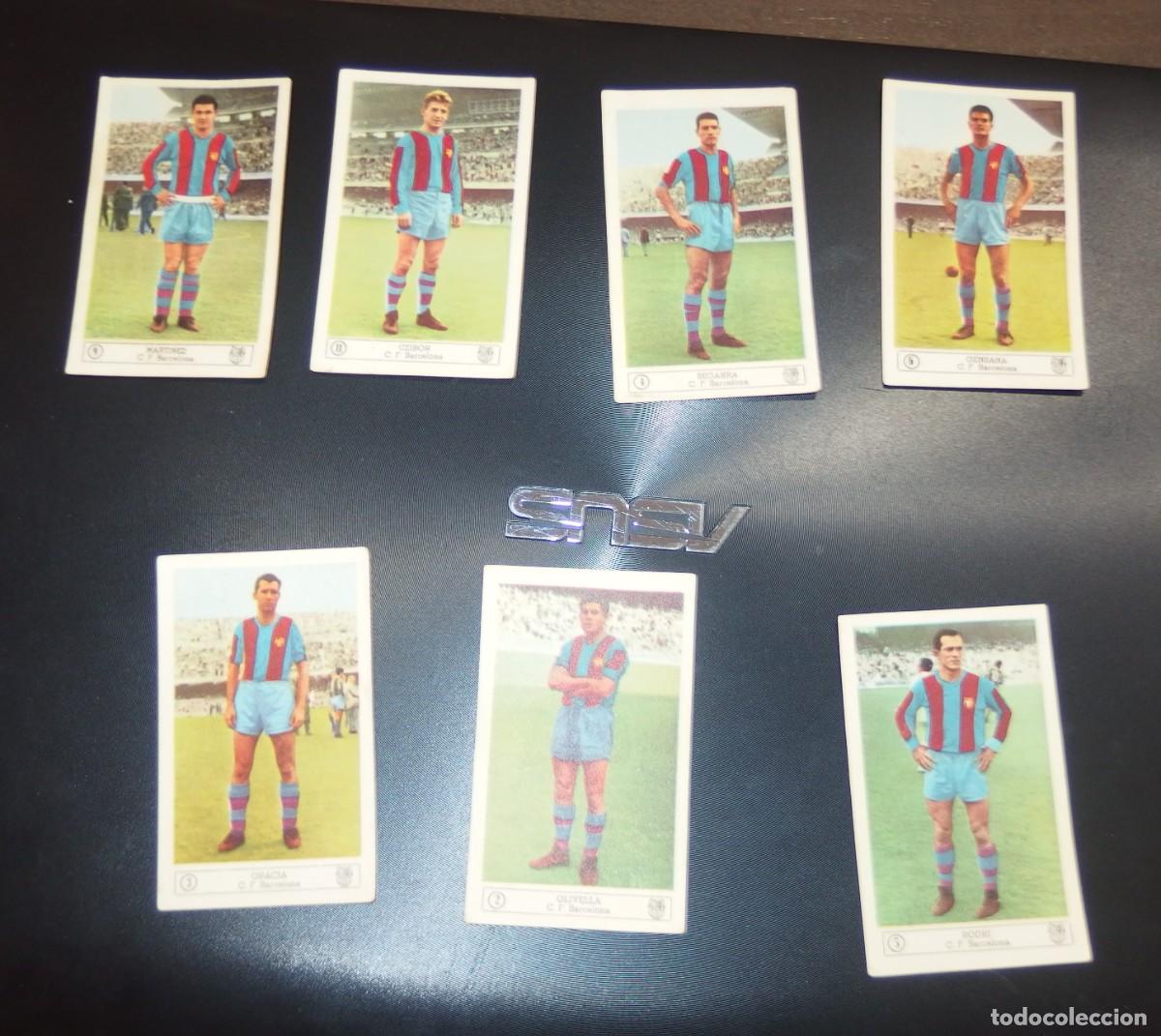 Cromos de F&uacute;tbol: 7 CROMOS DEL F.C.BARCELONA,LIGA 59-60,ED.FERCA,SIN PEGAR