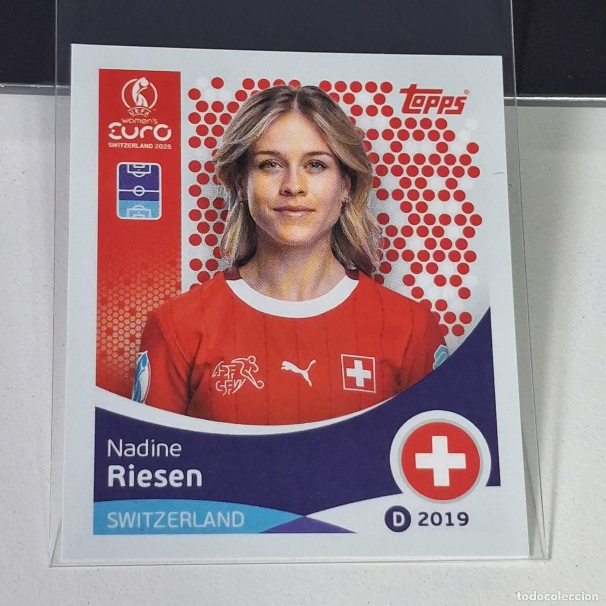 Cromos de F&uacute;tbol: B4 35 NADINE RIESEN SUIZA SWITZERLAND 2025 UEFA WOMEN&acute;S EURO SUIZA TOPPS STICKERS