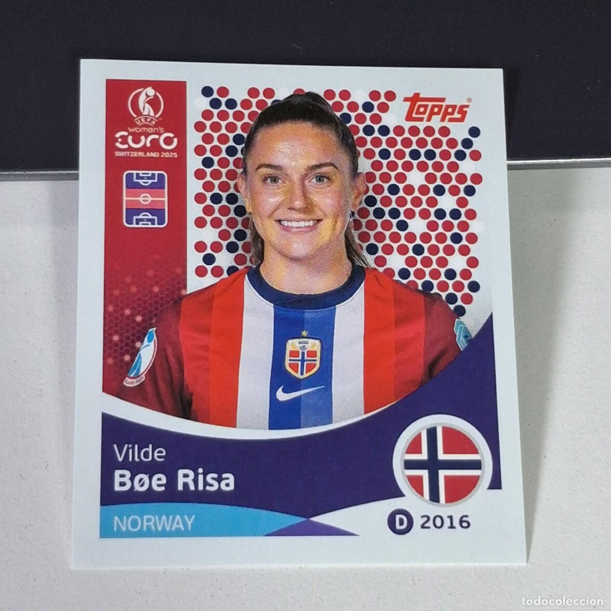 Cromos de F&uacute;tbol: B4 55 VILDE BOE RISA NORUEGA NORWAY SWITZERLAND 2025 UEFA WOMEN&acute;S EURO SUIZA TOPPS STICKERS