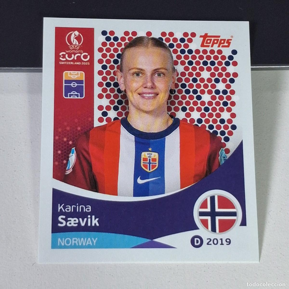 Cromos de F&uacute;tbol: B4 60 KARINA SAEVIK NORUEGA NORWAY SWITZERLAND 2025 UEFA WOMEN&acute;S EURO SUIZA TOPPS STICKERS