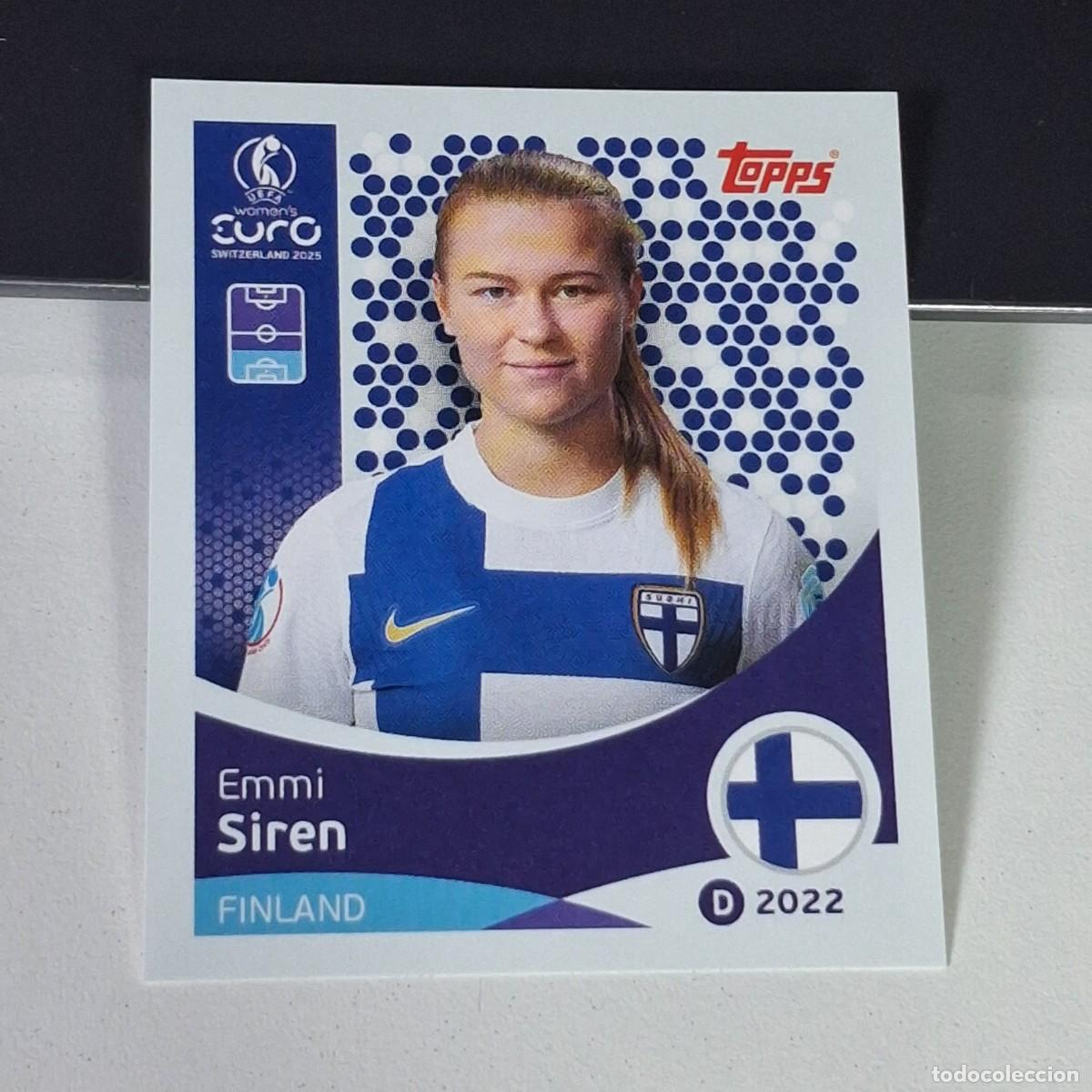 Cromos de F&uacute;tbol: B4 83 EMMI SIREN FINLANDIA FINLAND SWITZERLAND 2025 UEFA WOMEN&acute;S EURO SUIZA TOPPS STICKERS