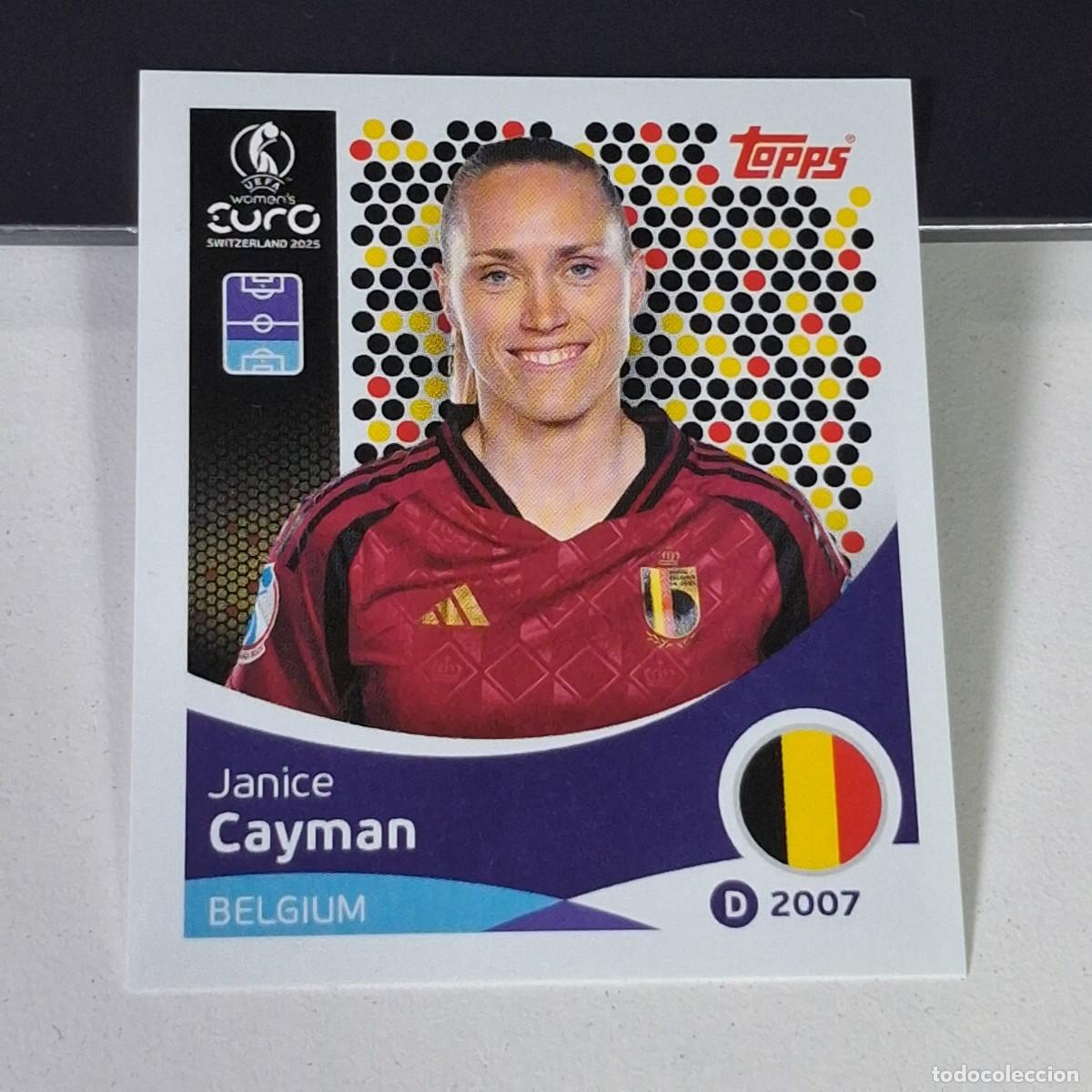 Cromos de F&uacute;tbol: B4 131 JANICE CAYMAN BELGICA BELGIUM SWITZERLAND 2025 UEFA WOMEN&acute;S EURO SUIZA TOPPS STICKERS