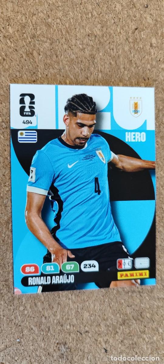 Cromos de F&uacute;tbol: ADRENALYN XL FIFA WORLD CUP 2026 CARD HERO ARAUJO URUGUAY # 494 PANINI