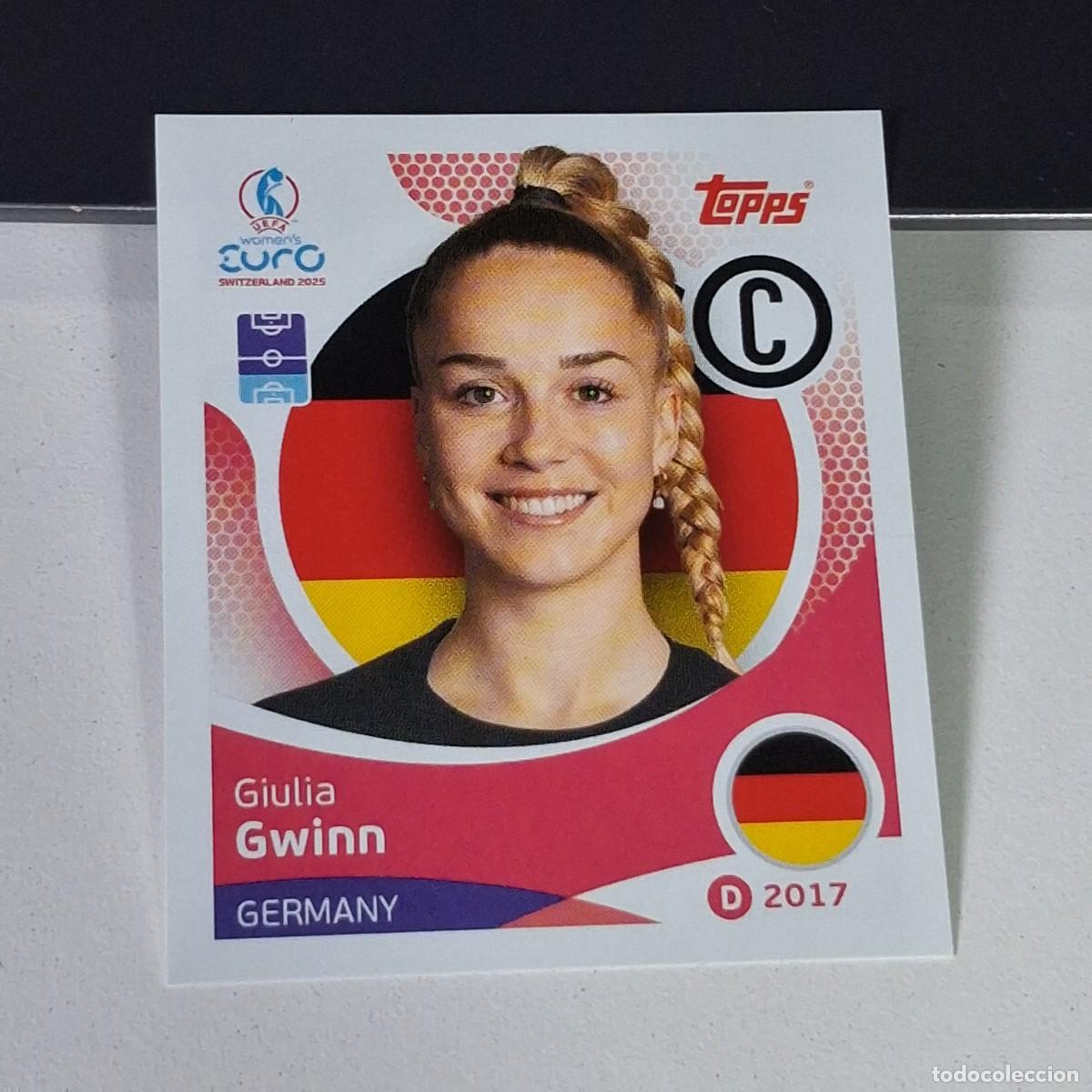Cromos de F&uacute;tbol: B4 174 GIULIA GWINN ALEMANIA GERMANY SWITZERLAND 2025 UEFA WOMEN&acute;S EURO SUIZA TOPPS STICKERS