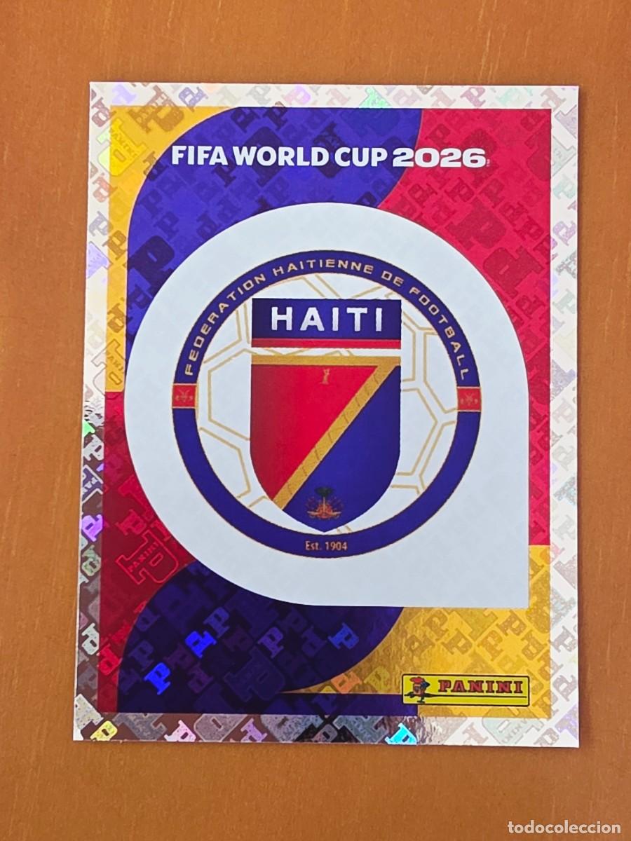 Cromos de F&uacute;tbol: HAI 1 Escudo logo emblema, Hait&iacute;, Panini FIFA World Cup Mundial 2026 Sticker