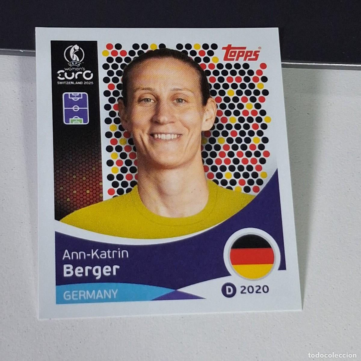 Cromos de F&uacute;tbol: B4 175 ANN-KATRIN BERGER ALEMANIA GERMANY SWITZERLAND 2025 UEFA WOMEN&acute;S EURO SUIZA TOPPS STICKERS