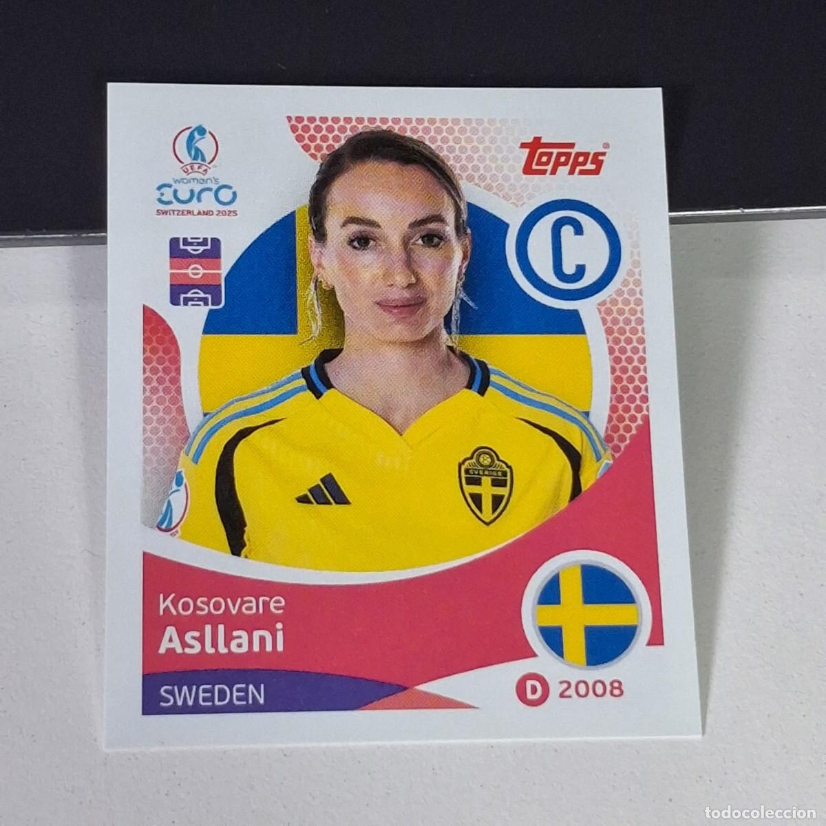 Cromos de F&uacute;tbol: B4 222 KOSOVARE ASLLANI SUECIA SWEDEN SWITZERLAND 2025 UEFA WOMEN&acute;S EURO SUIZA TOPPS STICKERS