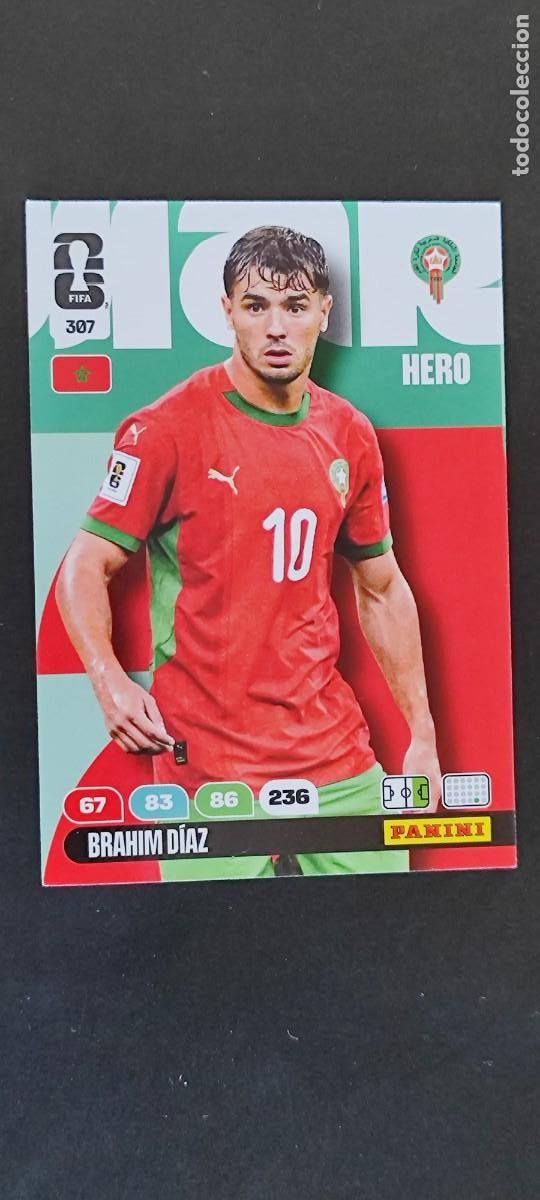 Cromos de F&uacute;tbol: ADRENALYN XL FIFA WORLD CUP 2026 CARD HERO BRAHIM DIAZ MARRUECOS # 307 PANINI