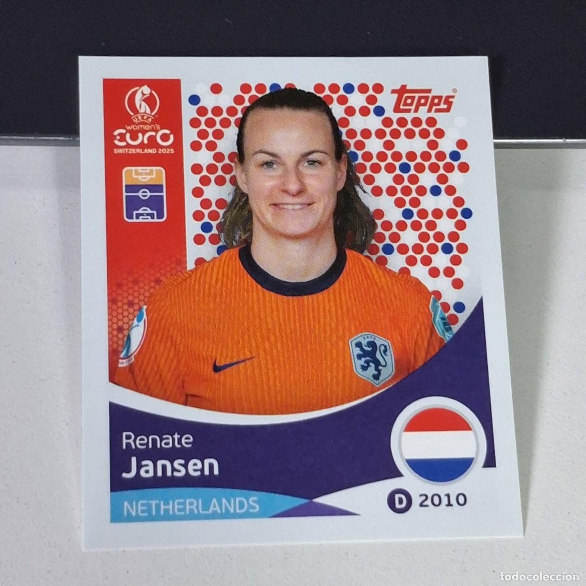 Fu&szlig;ball-Sticker: B4 298 JANSEN RENATE NETHERLANDS HOLANDA SWITZERLAND 2025 UEFA WOMEN&acute;S EURO SUIZA TOPPS STICKERS