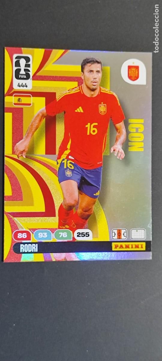Cromos de F&uacute;tbol: ADRENALYN XL FIFA WORLD CUP 2026 CARD ICON RODRI ESPA&Ntilde;A # 444 PANINI