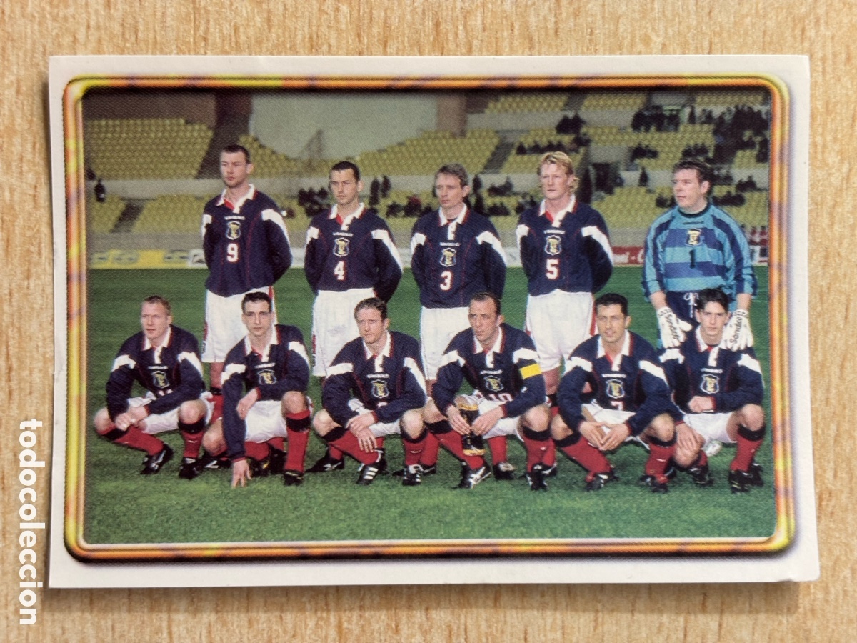 Cromos de F&uacute;tbol: # 235 Alineaci&oacute;n Escocia Mundial Francia 98 Ediciones Estadio