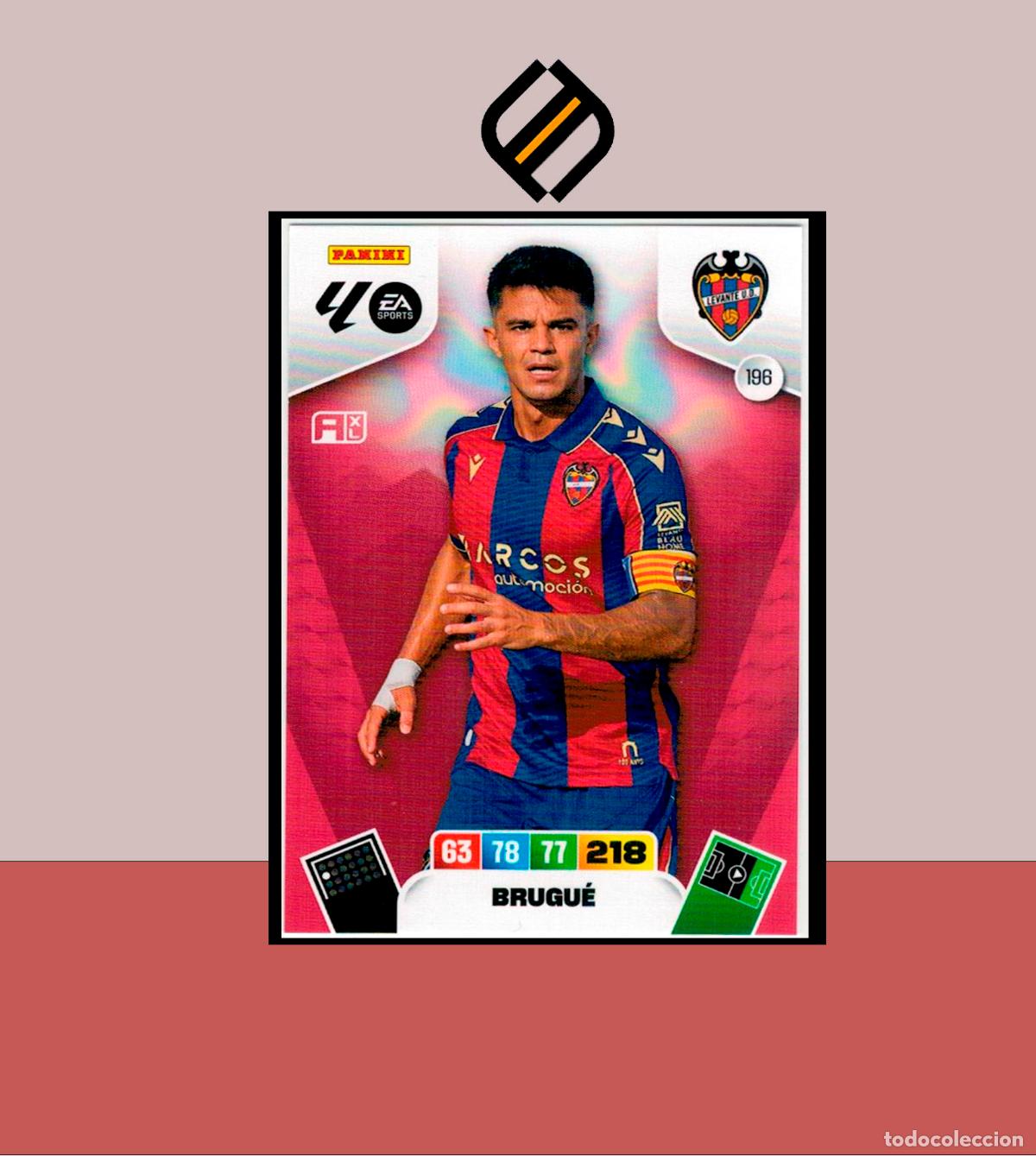 Cromos de F&uacute;tbol: ADRENALYN XL 2025 2026 PANINI N&ordm; 196 BRUGU&Eacute; LEVANTE CARD ALBUM COLECCI&Oacute;N LIGA