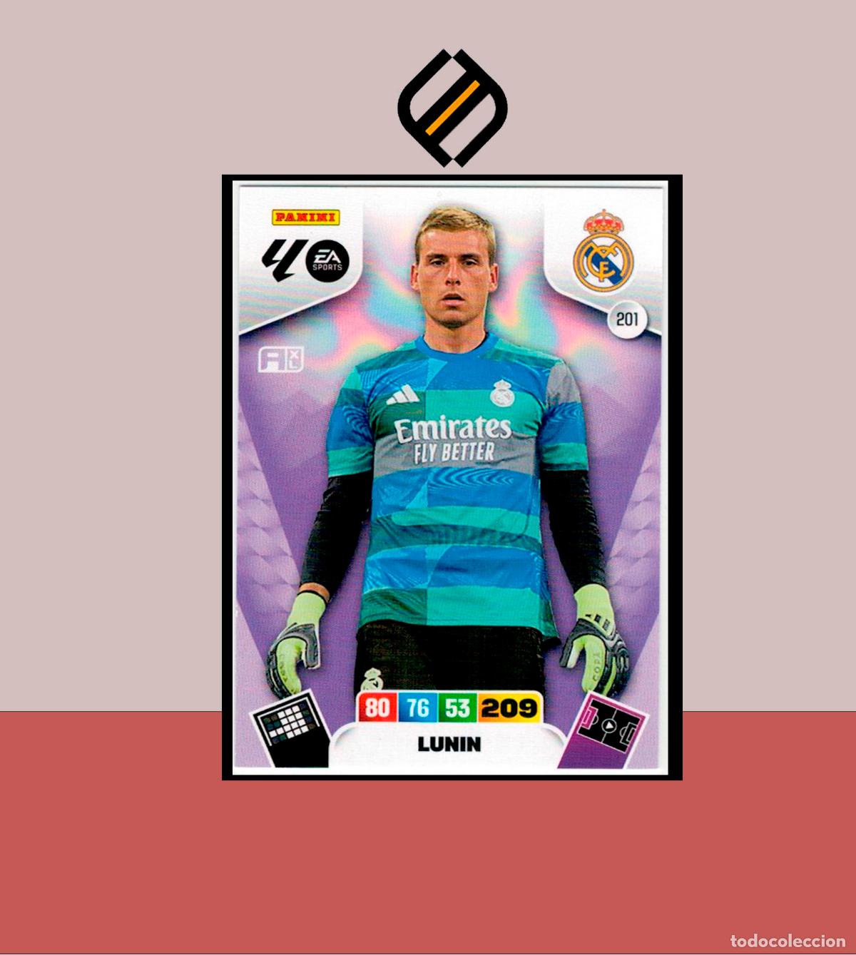 Cromos de F&uacute;tbol: ADRENALYN XL 2025 2026 PANINI N&ordm; 201 LUNIN BERNAB&Eacute;U REAL MADRID CARD ALBUM COLECCI&Oacute;N LIGA