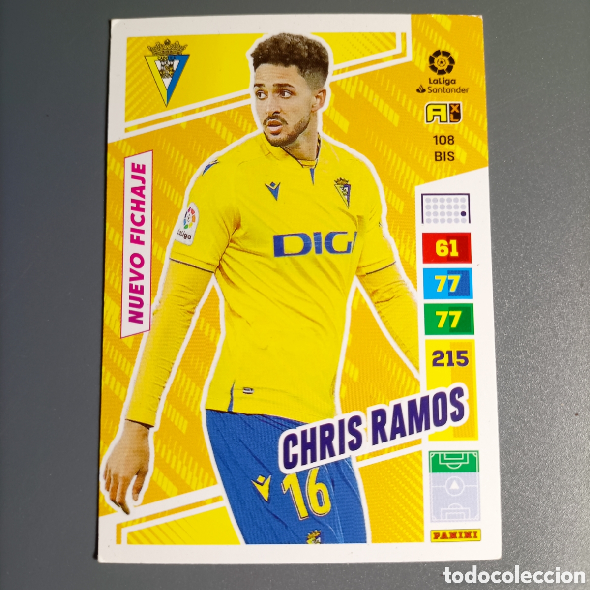 Cromos de F&uacute;tbol: ADRENALYN. LIGA 2022-2023 (CADIZ) №108 BIS. CHRIS RAMOS / NUEVO FICHAJE