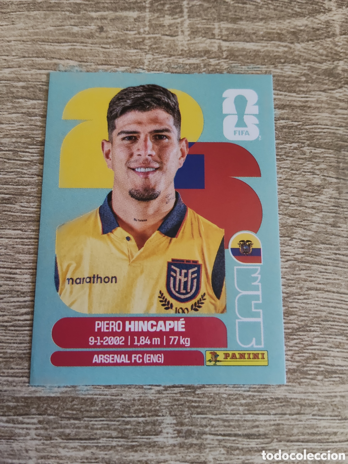 Cromos de F&uacute;tbol: Panini mundial 2026 ECU 4 Piero Hincapi&eacute; Ecuador