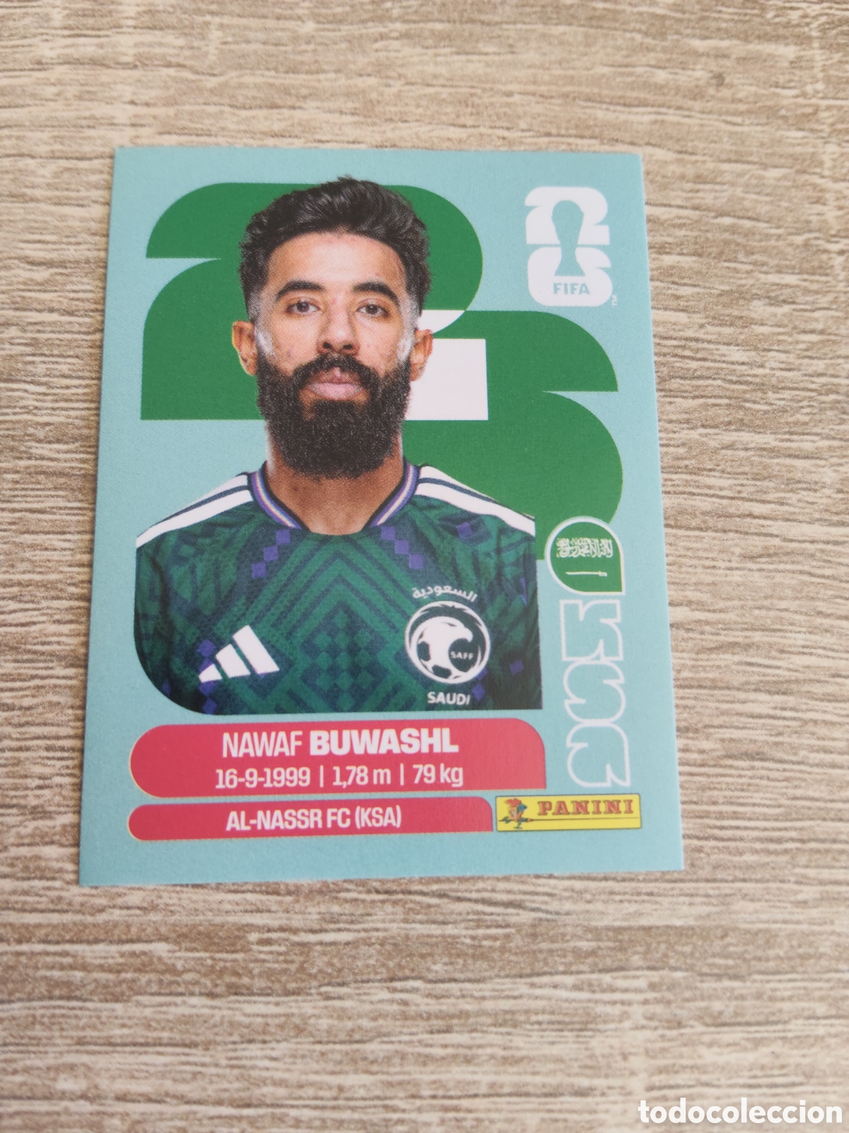 Cromos de F&uacute;tbol: Panini mundial 2026 KSA 5 Nawaf Buwashl Arabia Saud&iacute;