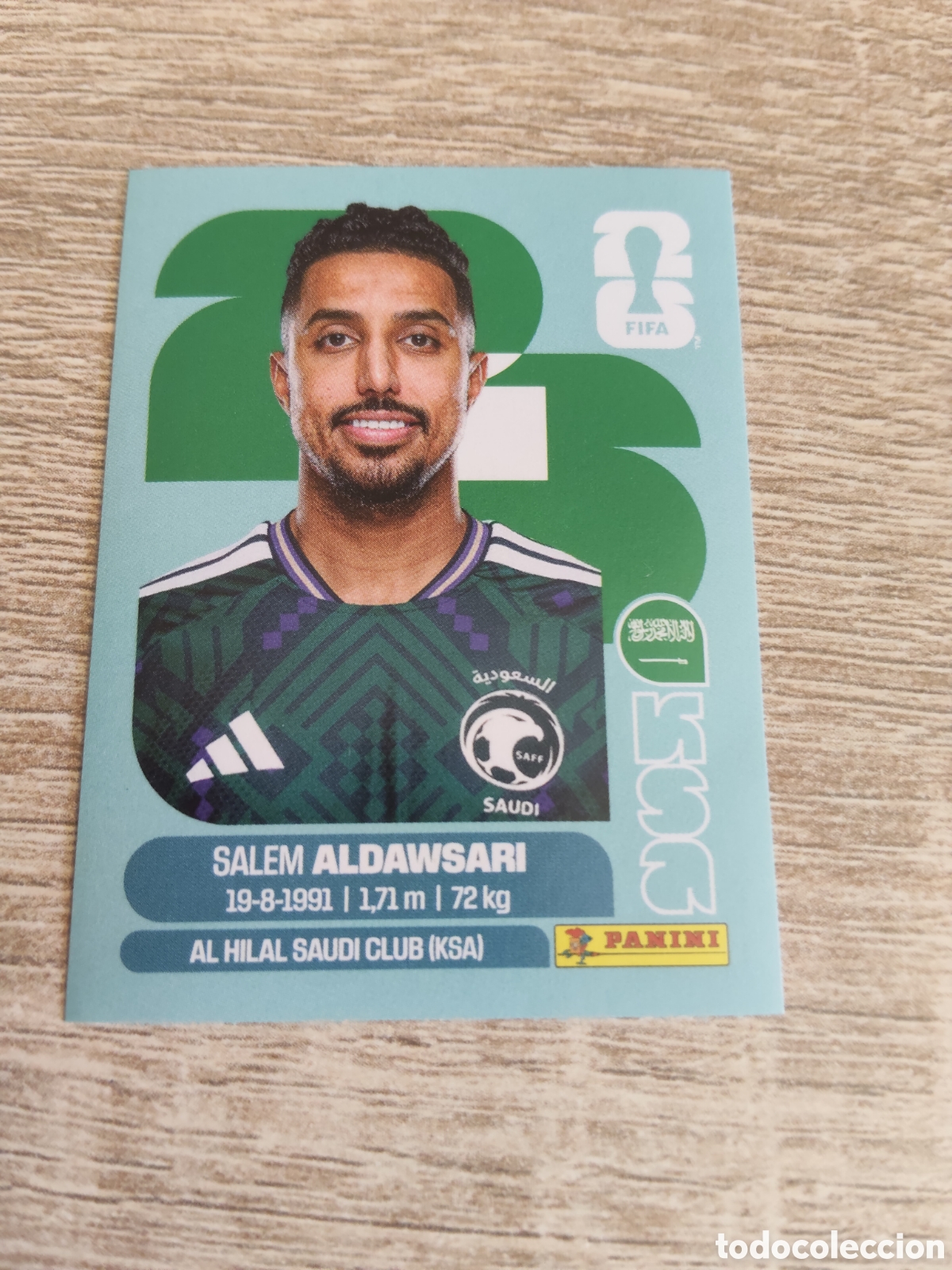 Cromos de F&uacute;tbol: Panini mundial 2026 KSA 16 Salem Aldawsari Arabia Saud&iacute;