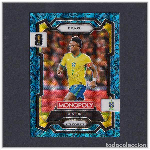 Cromos de F&uacute;tbol: FIFA WORLD CUP 2026 PANINI PRIZM MONOPOLY VINICIUS 14 AZUL BRASIL COLECCI&Oacute;N MUNDIAL REAL MADRID
