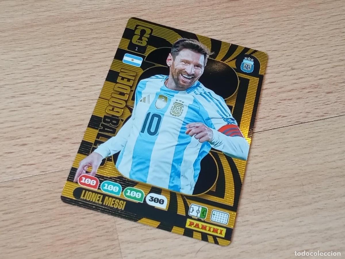 Cromos de F&uacute;tbol: Golden baller Fifa World cup 2026. Adrenalyn XL. 1- Lionel Messi