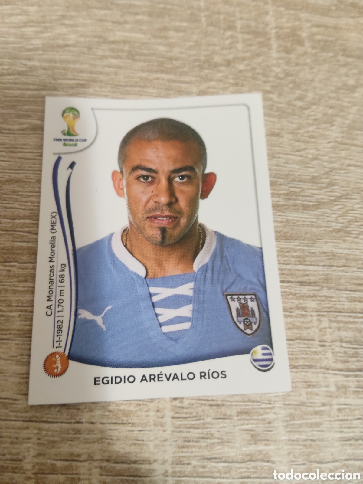 Cromos de F&uacute;tbol: Panini mundial Brasil 2014 269 Egidio Ar&eacute;valo R&iacute;os Uruguay