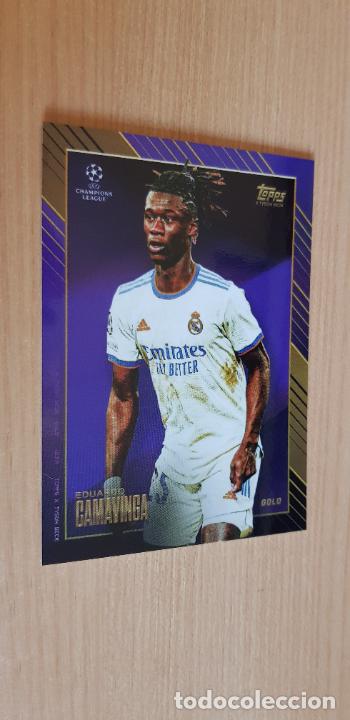 Cromos de F&uacute;tbol: Eduardo Camavinga (Real Madrid). Cromo Topps Gold Tyson Beck UEFA Champions League 2020-2021 (20-21)